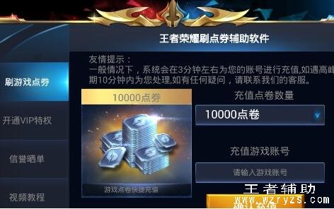 王者荣耀刷5000点券工具,王者荣耀刷点卷助手刷5000点券永久版